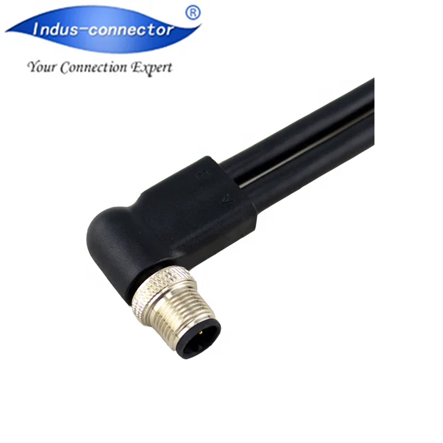 Male female ip67 ip68 4pin m12 right angle underwater connector y splitter led cable