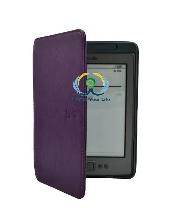 Ultra Thin Hard Back Ebook Leather Case Cover With Builtin Led Light