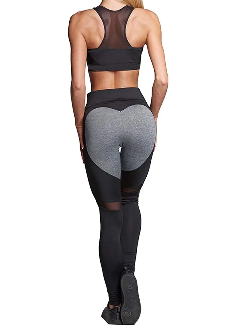 yoga pants with sheer panels