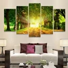 Nice Spring Design Forest Sunset/Sunrise Lighted Wooden Canvas Painting for Home Decoration