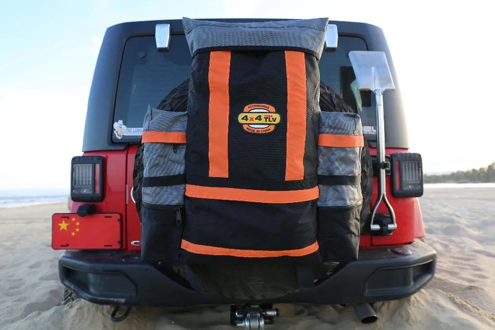 Telawei Rear Spare Wheel Storage Rubbish Bag For Spare Tire With Side