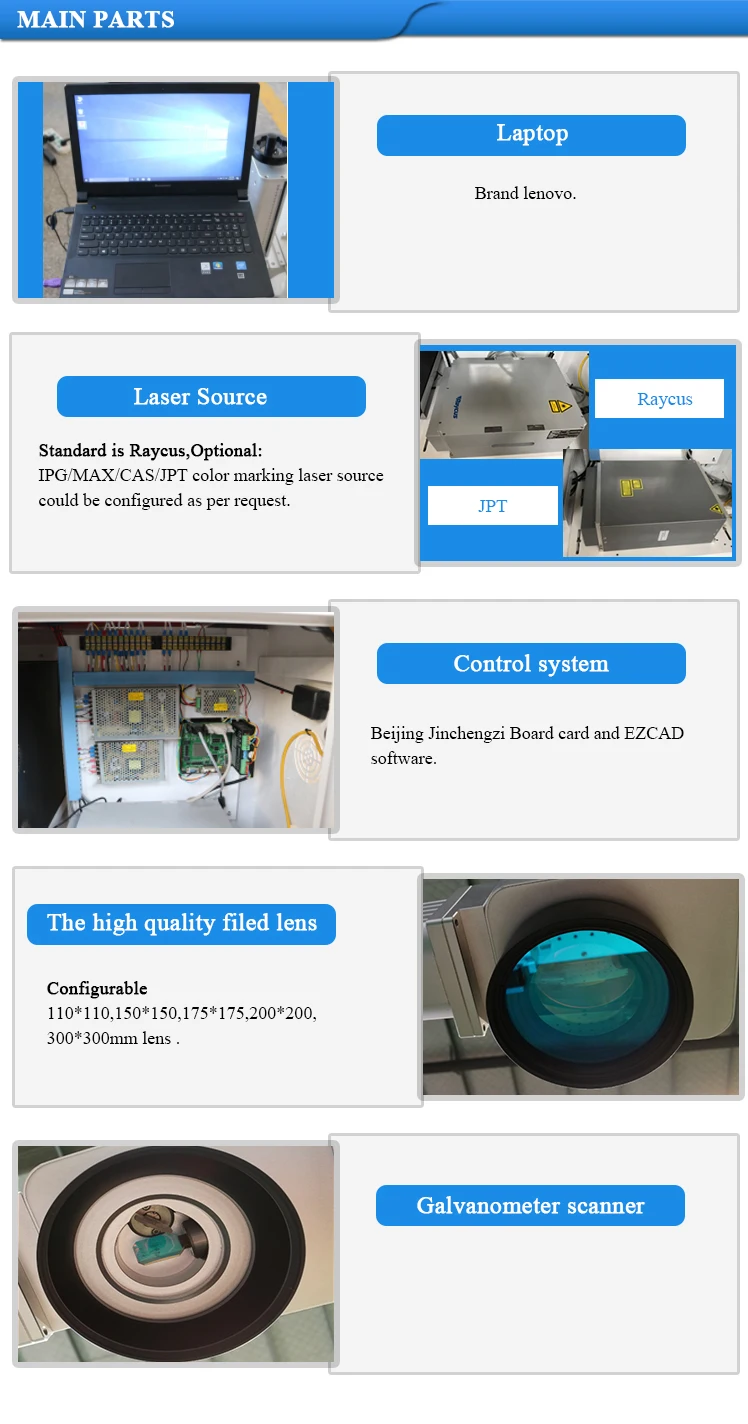 Raycus power source fiber Knife laser marking machine parts