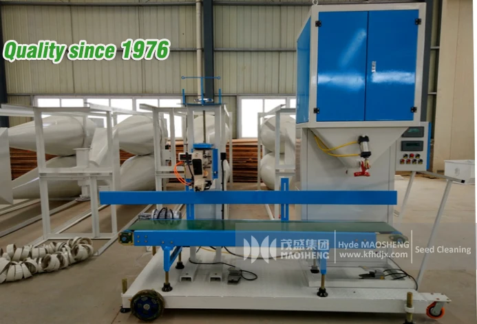 5kg packing machine seeds10kg 25kg 50kg Semi-auto Packing Machine for Maize Kernel Paddy Rice with sawing machine convey belt