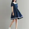 Student dress cotton pretty navy blue age group 10-15year