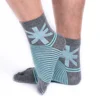 Colorful union flag pattern teenage men knitting pin-striped ankle socks
