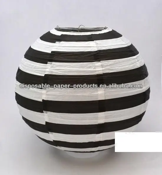 Black And White Candy Stripe Round Paper Lantern 35cm Black And White Candy Stripe Round Paper Lantern 35cm Dimensions 14 Dia