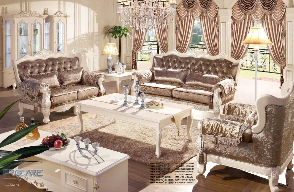 Turkish Style Golden Fabric Sofa Sets For Living Room Furniture - Buy ...