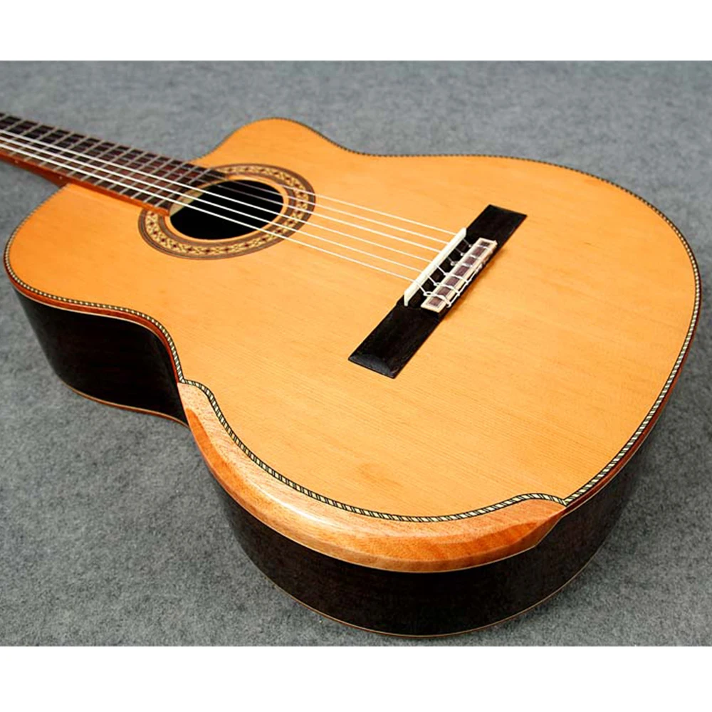 chard 39 "实心雪松顶级红木背面和侧面经典吉他光泽完成 ec95-sk