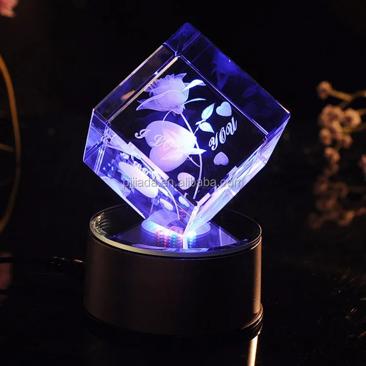 Train Highspeed Rail Model Cube Ornament 3 D Laser Engraving Crystal