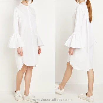 white button down midi dress