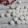 Hot Selling 8/10/12mm Milky White Smooth Translucent Acrylic Ball Beads Round Jelly Plastic Beads for Christmas Tree Decorations