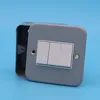 new style electrical 3 gang 2 way metal clad switch and socket
