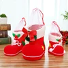 Wholesale Christmas Hot Sale Decorations Christmas Flocking Boots Christmas Candy Boots