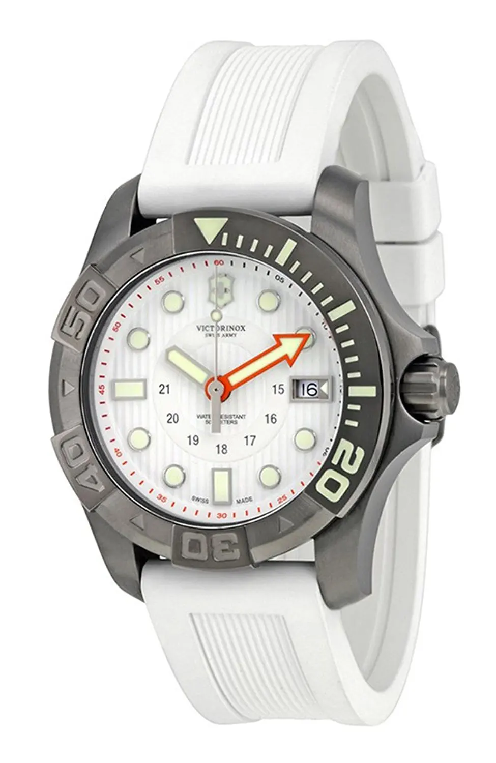Victorinox Swiss Army Watch, Men's Dive Master 500m White Rubber Strap 43mm 241559