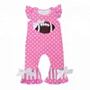 wholesales girls toddler baby clothing sports season outfit football pink romper