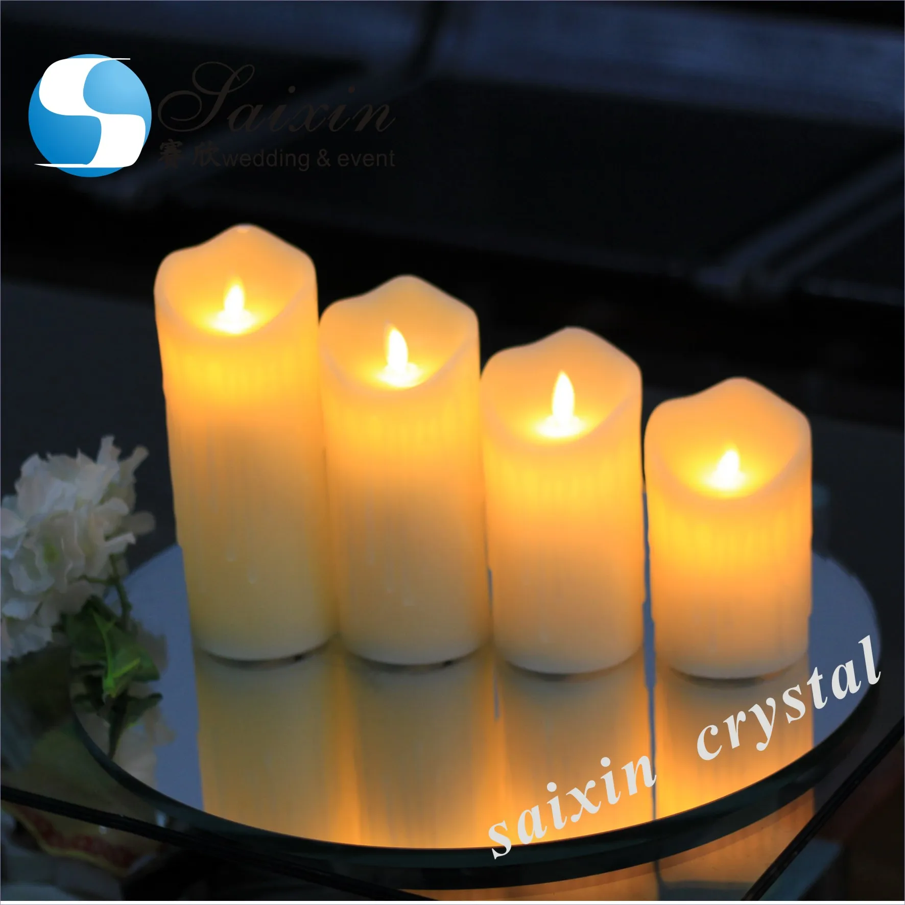 Good Quality Event Decoration Real Wax Dripping Dancing Flame Led