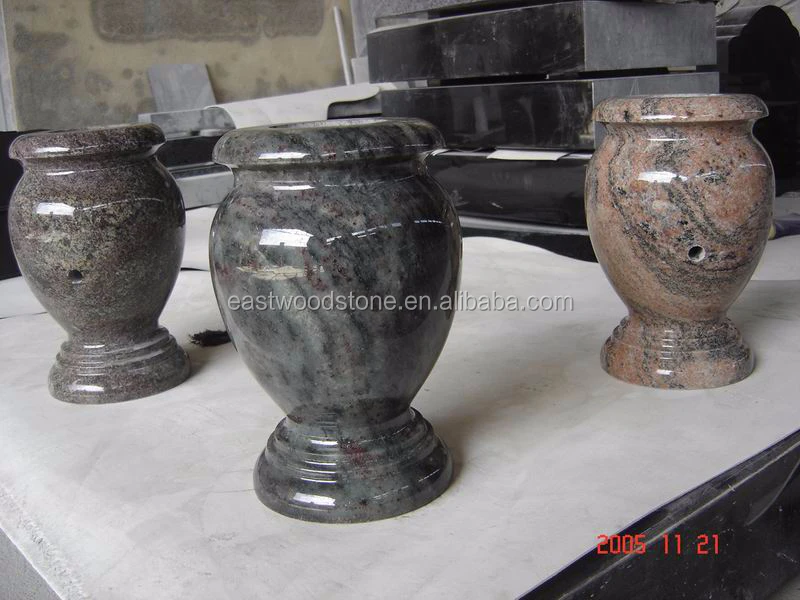 Small Western Style Funeral Pot Granite Flower Vases For Graves