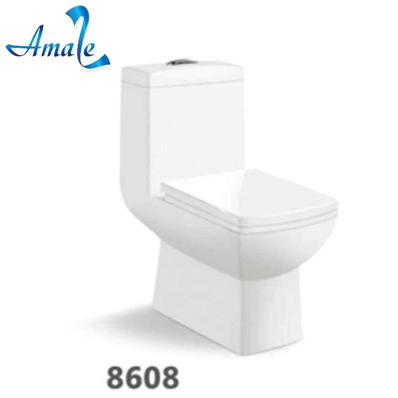 Ceramic Siphonic Toilet Commode Floor Mounted S Trap Water Closet