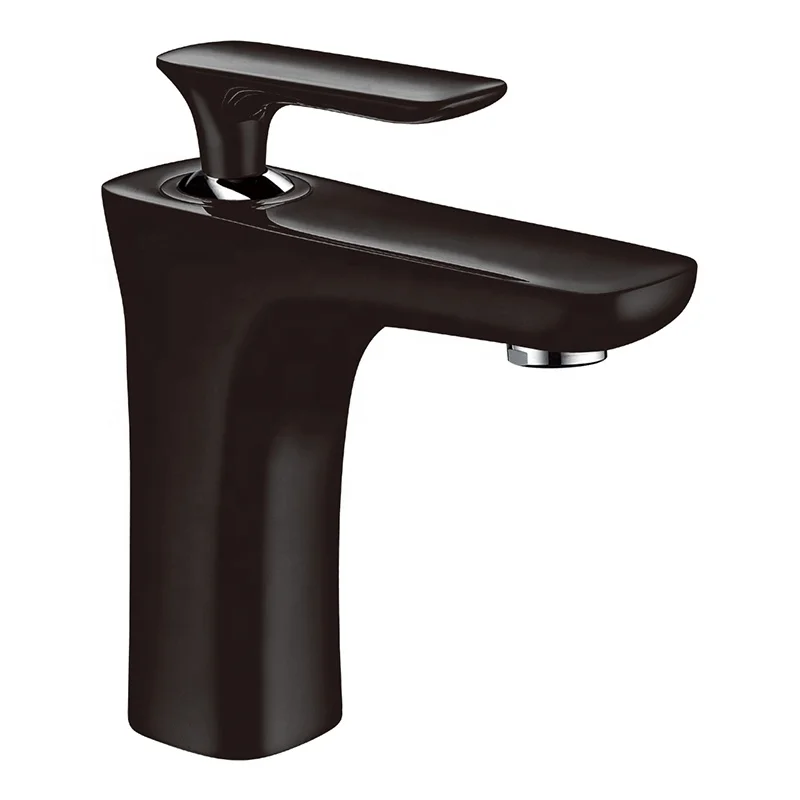 Plumbing Fixture Black Paint Bathroom Brass Basin Faucet With Upc