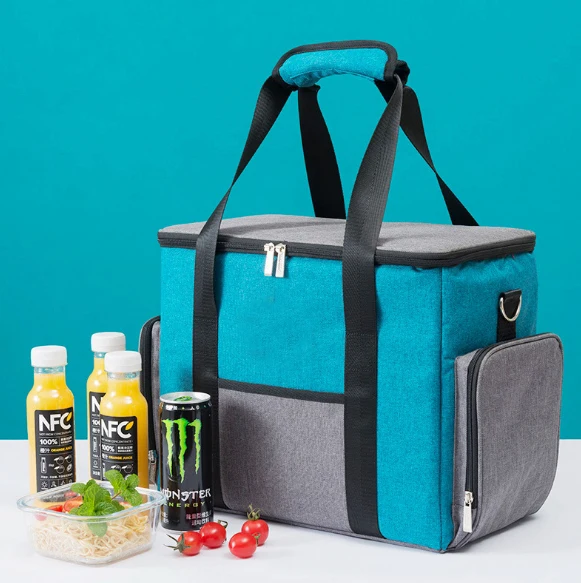 Large thermal insulated commercial food delivery carry cooler bag