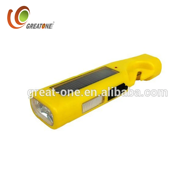 Mini Portable Auto Solar Emergency Hammer And Flashlight Light Buy