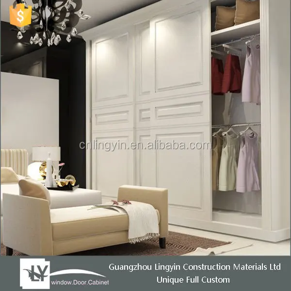 2015 Cheap Closet European Style Solid Wooden White Sliding