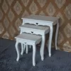 baroque reproduction furniture Heart-shaped hollow out 3 piece nesting coffee table set , MDF wood nest sofa side tables