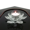 Optical Glass Glitter Small Lotus Flower Crystal Candle Holders For Wedding Giveaway Gifts , Crystal Candle Holders MH-1568