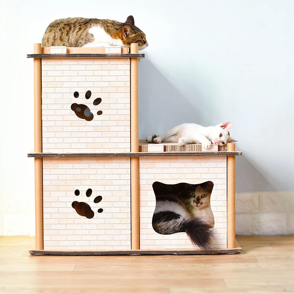 домик для кошки из коробки фото