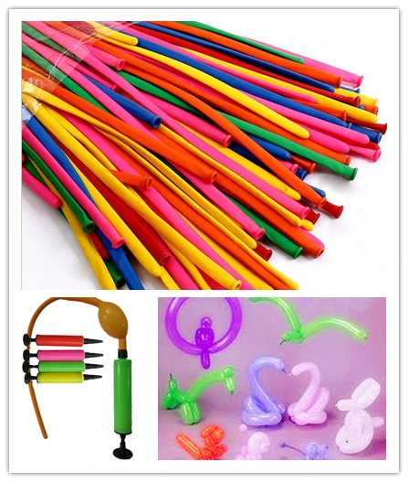 210pcs Long Balloons with 1 piece balloon pump modelling twisting balloon animal