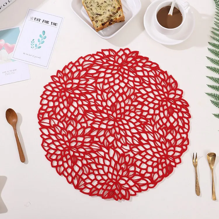 Amazon Top Seller 2019 Kitchen Custom Laser Cut Design Round Wool Felt