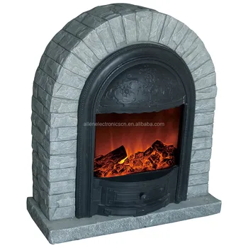 Round Door Shape Polystone Mantel Used Electric Fireplace