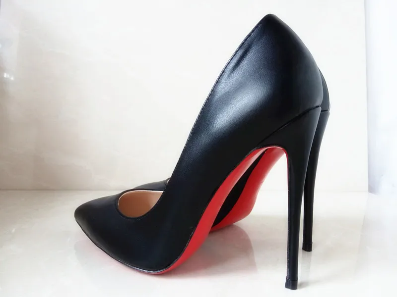 black heels with red soles