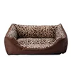 Superior quality Pet nest with fashion leopard print ,square pet bed