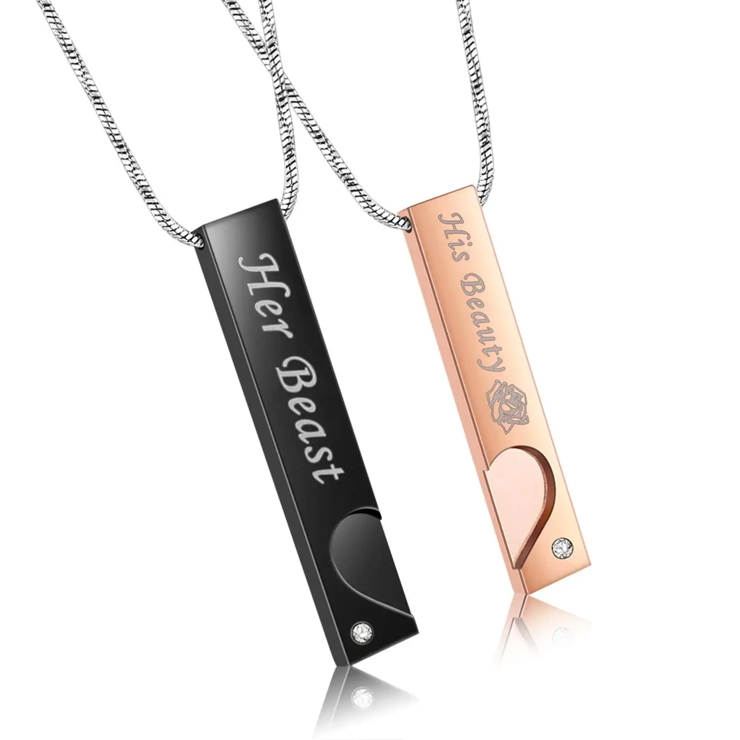 Aooaz Stainless Steel Pendant Necklace for Couple Christ Cross Pendant Necklace Wedding Men Women Novelty