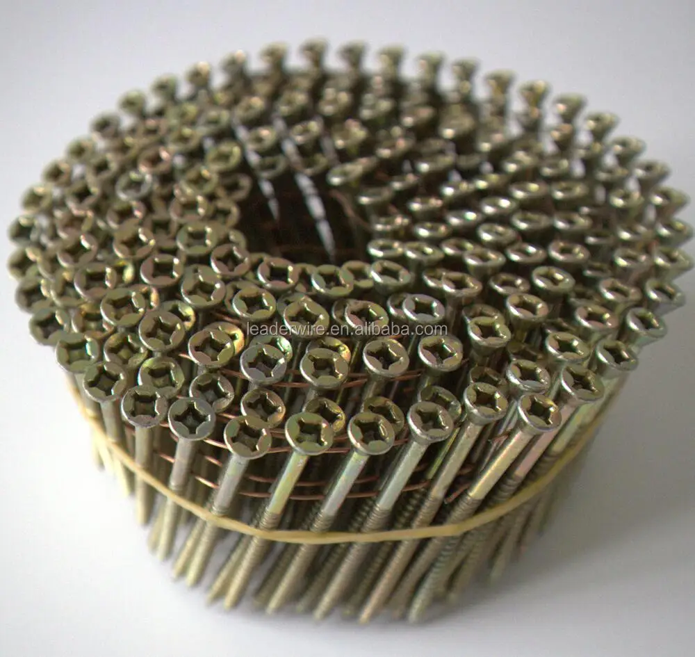 15 Degree Ss304 Pozi Drive Screw Head Collated Nails 2.90mmx65mm Screw