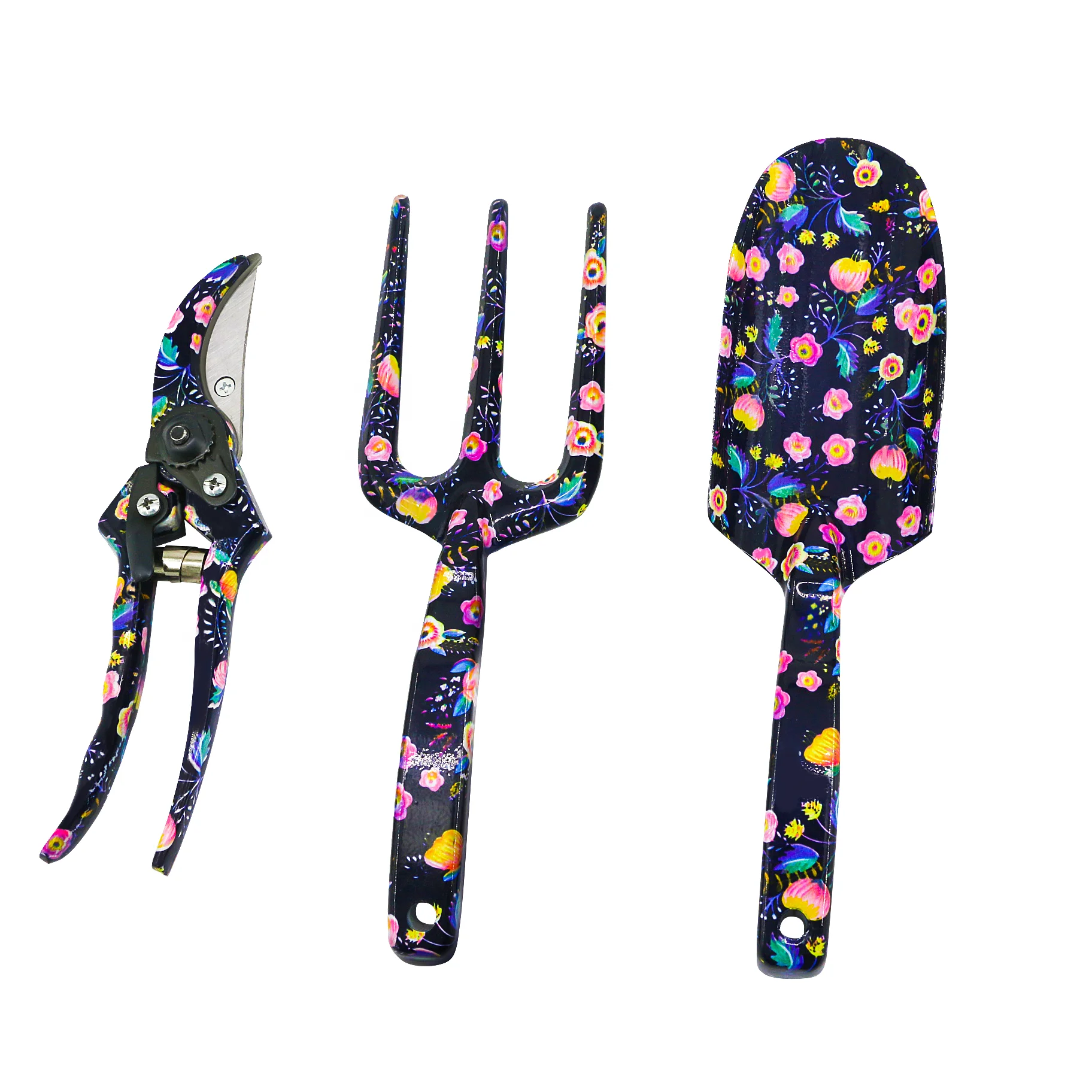 2019 新设计花园手工具花卉印花花园工具 3 件花卉园艺工具套件