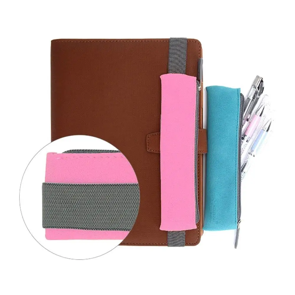 Factory Custom Suede Leather Pencil Case With Elastic Band Buy Suede