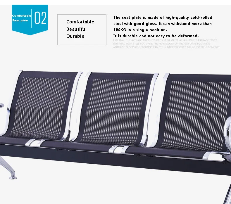 Airport waiting chairs Hospital seating public place 3 seat medical waiting chair