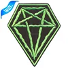 Custom shaped glossy green attachable cloth clothing patch