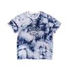Retro style mens short sleeve tie dye sapphire T shirts mark printed fashion casual menswear