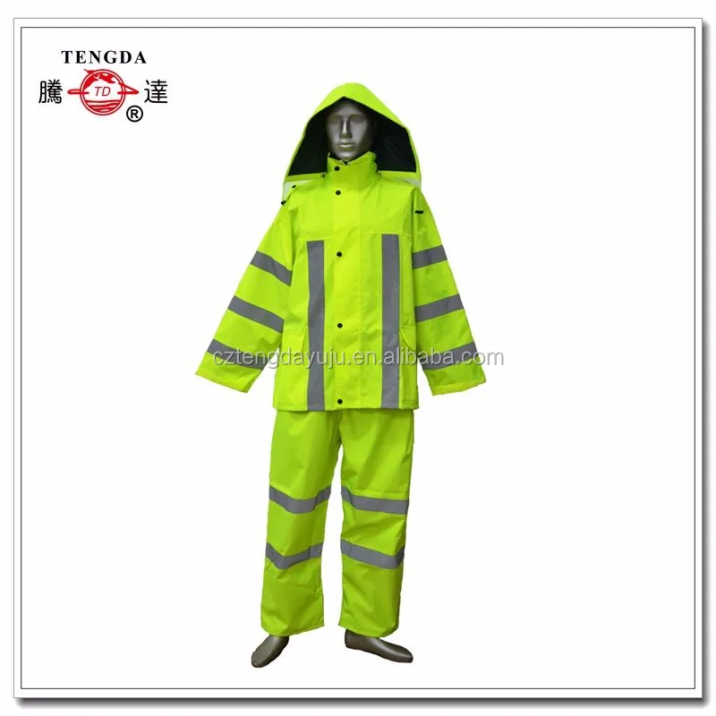 High Vis Construction Worker 300d Oxford Rainwear Buy Rainwear,Oxford