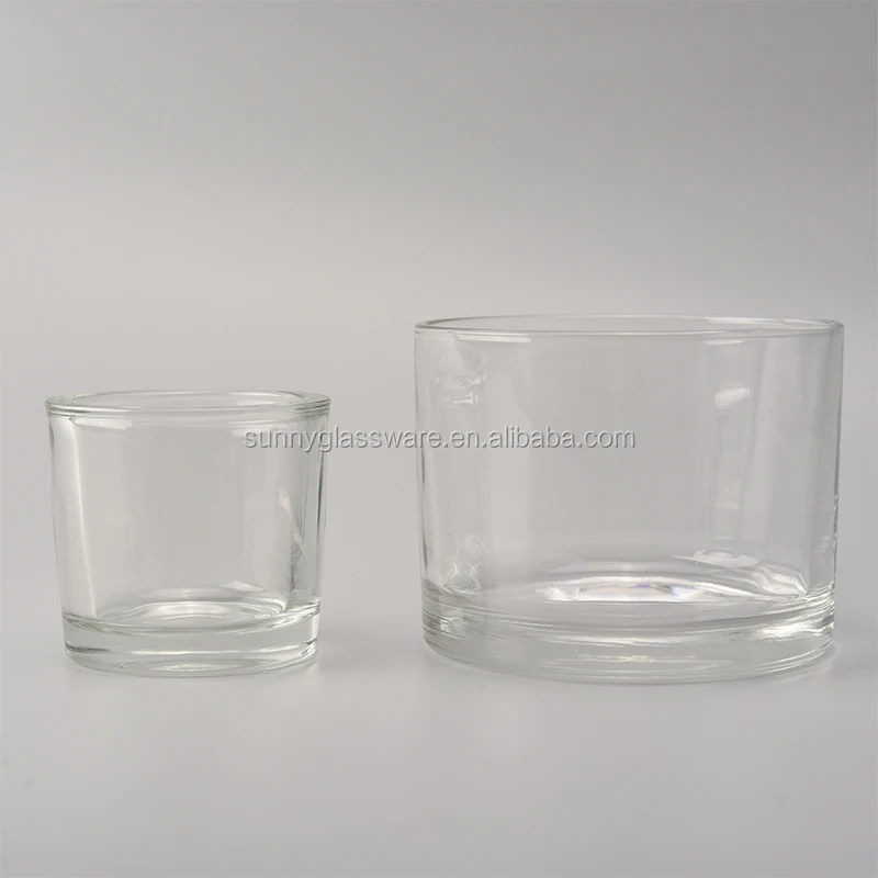 15 OZ clear glass candle containers with 3 wicks