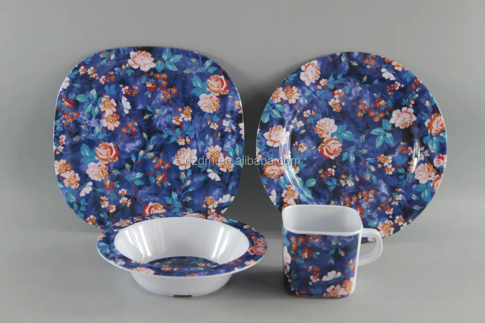 Flower Printing Melamine Tableware Set Food Grade
