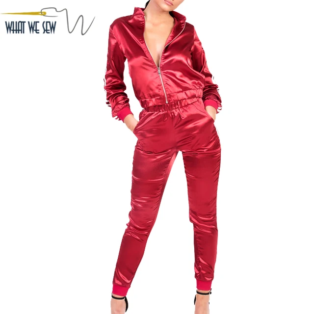 satin tracksuit womens