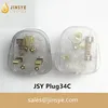 3 Pin UK England clear transparent plugs