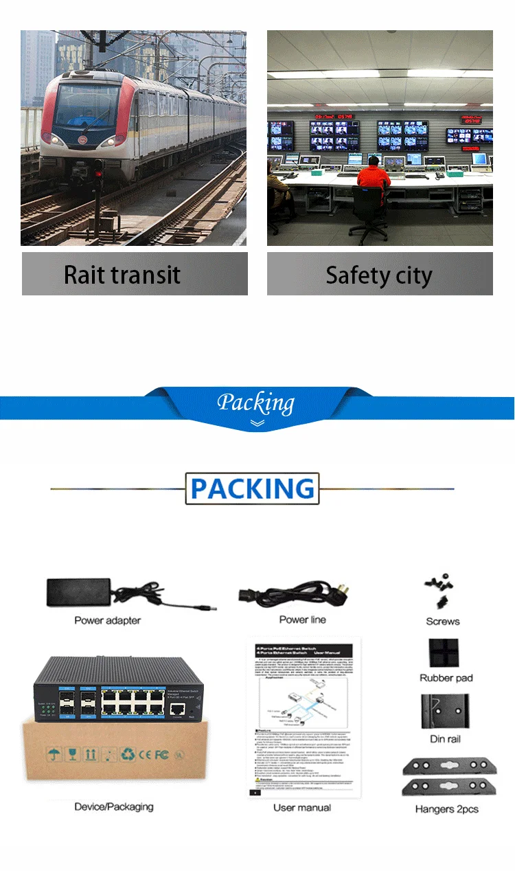 Huawei Poe Switch 8 Port 1000m Industrial Network Poe Switch For Ip