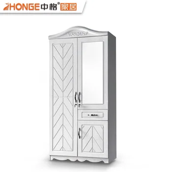 Modern Bedroom Pvc White Cabinet Mdf Cheapest 2 Doors Wardrobe For