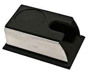Black SoarUp Coffee Tamper Stand,Stainless Steel Sturdy Coffee Tamper Holder Coffee Powder Maker Stand Rack Silicone Tamping Mat Coffee Machine Tool