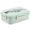 Eco-Friendly Kitchen Food Plant Fiber Storage Wheat straw Lunch Bento box Private label